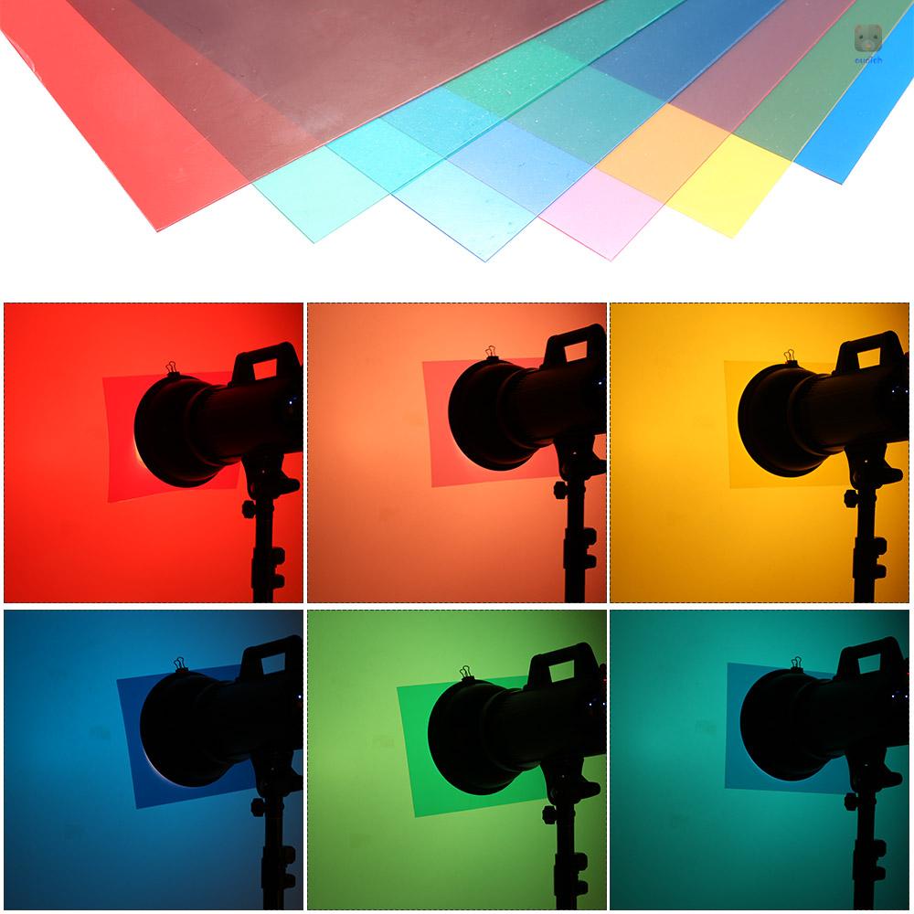 Set 6 Tấm Lọc Ánh Sáng Trong Suốt 25 * 20cm Dành Cho Đèn Flash Speedlite (Đỏ / Xanh Dương / Xanh Lá / Cyan / Vàng / Magenta)