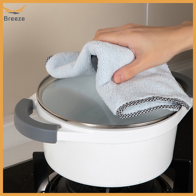 Khăn Lau Chén Dĩa Chất Liệu Microfiber Dày Dặn Thấm Hút Tốt