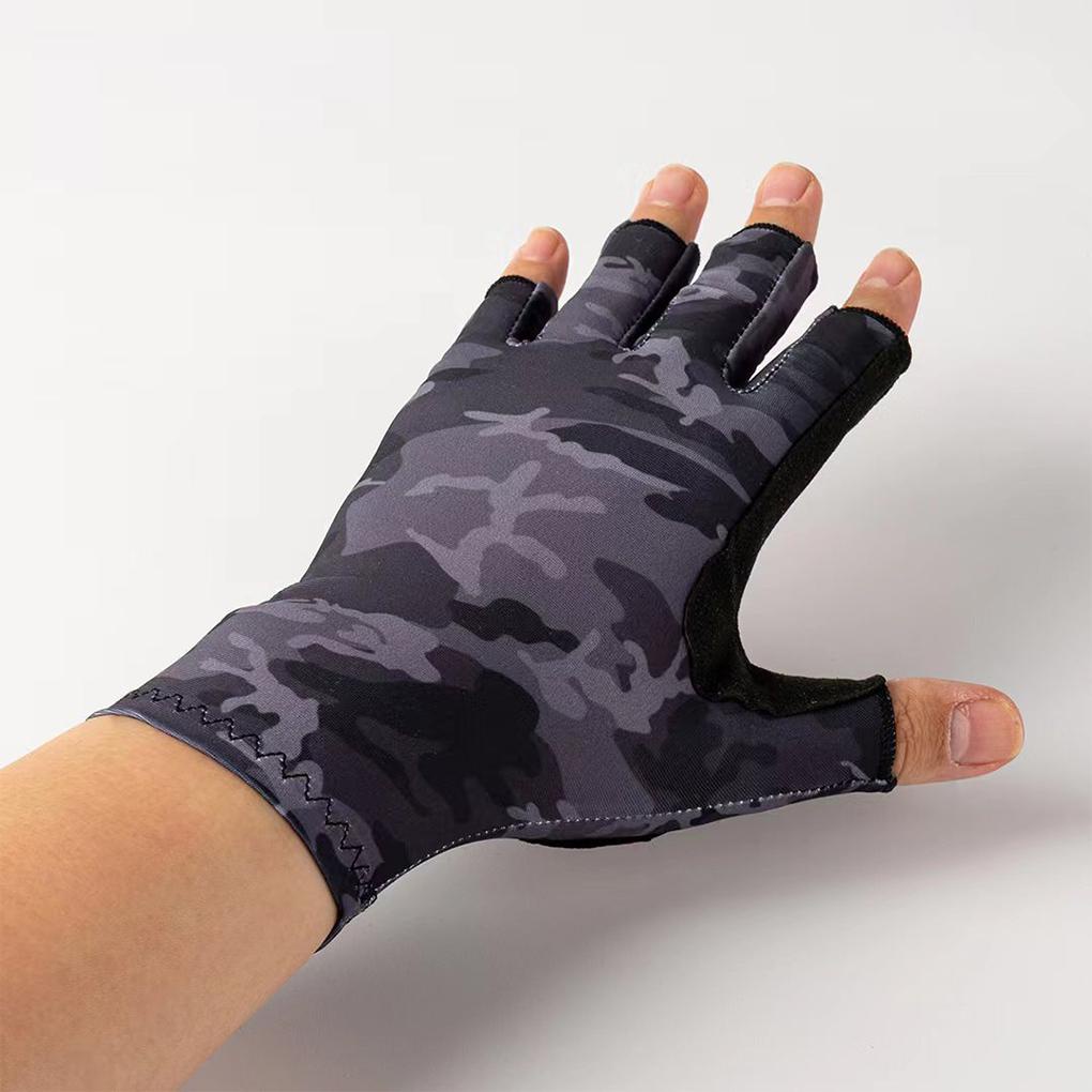 Set 2 Găng Tay Câu Cá Chống Nắng Chống Trượt Bằng Sợi Micro Và Silicon Thấm Hút Mồ Hôi