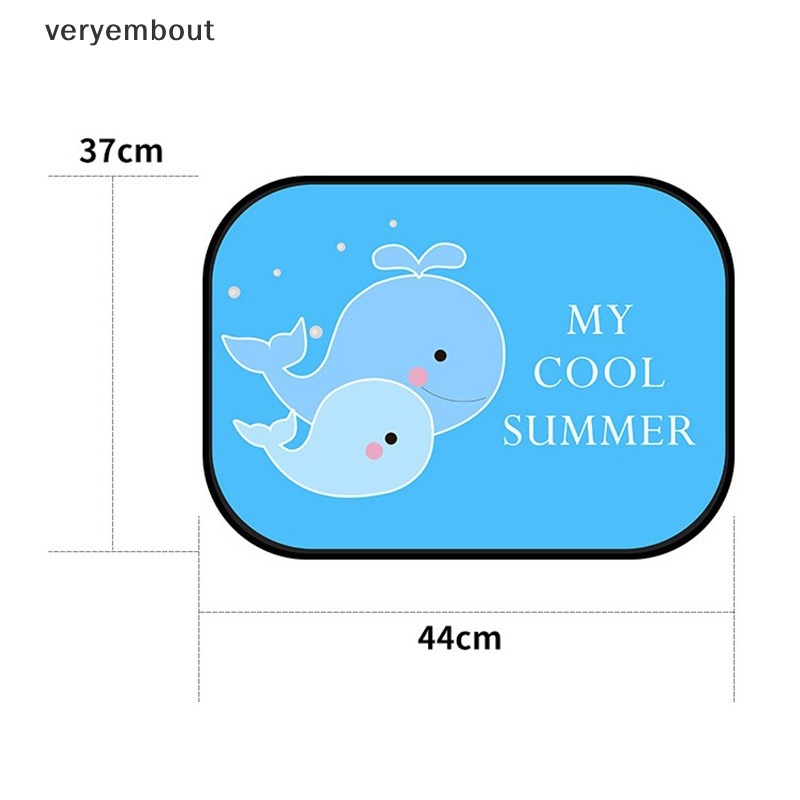 Set 2 Tấm Che Nắng Cho Cửa Sổ Xe Hơi Họa Tiết Hoạt Hình Có Thể Gấp Gọn Cho Bé