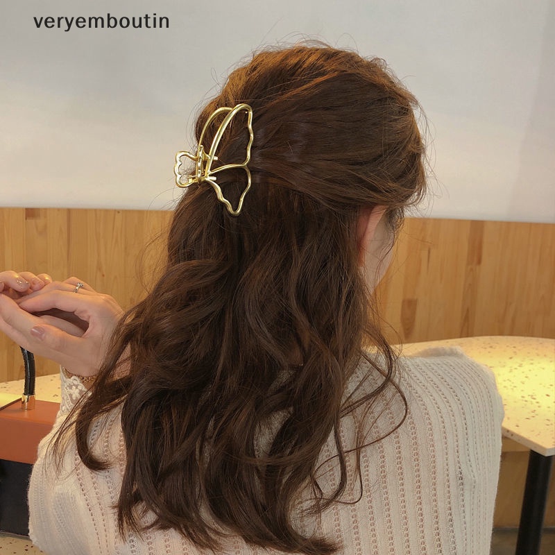 Kẹp Tóc Bướm Kim Loại Màu Vàng Thời Trang Thanh Lịch