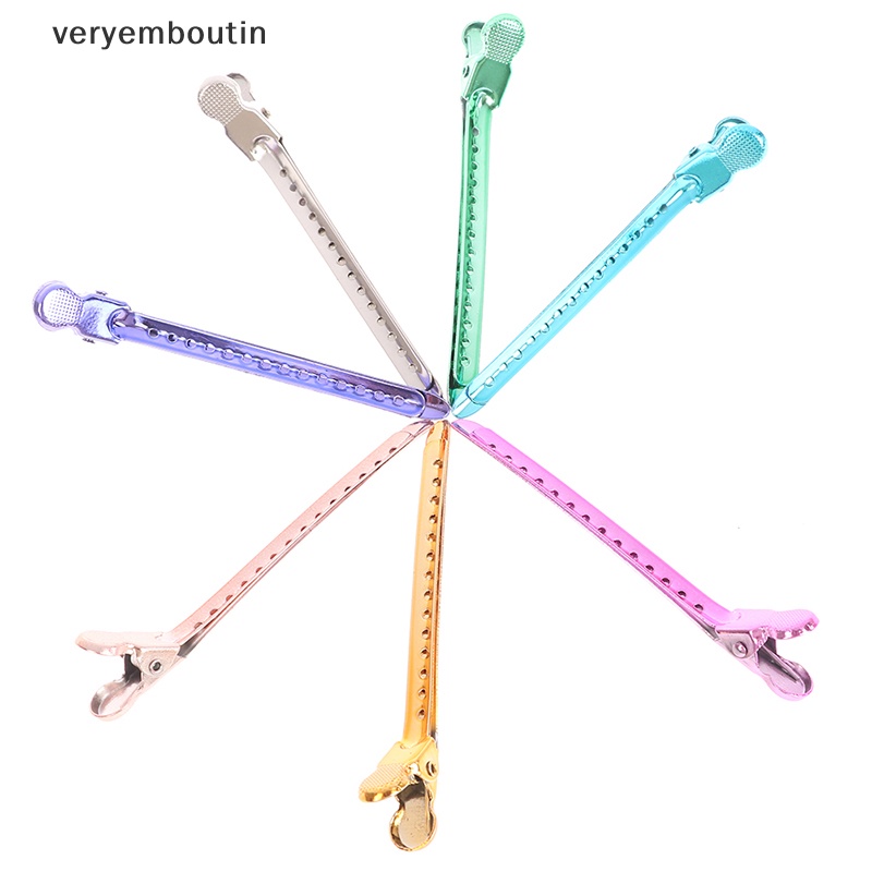 Set 6 Kẹp Mỏ Vịt Bằng Kim Loại Chuyên Dụng Cho Salon Làm Tóc