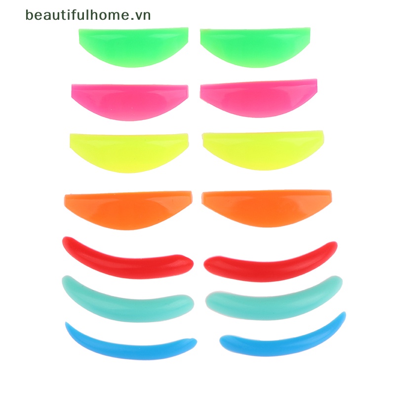 Bộ 7 Cặp Đệm Silicone Uốn Cong Lông Mi Có Thể Tái Sử Dụng