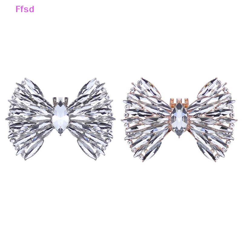 {Ffsd} Phụ Kiện Kẹp Giày Đính Đá Sáng Bóng Hình Nơ Dành Cho Nữ * Giảm Giá Hot