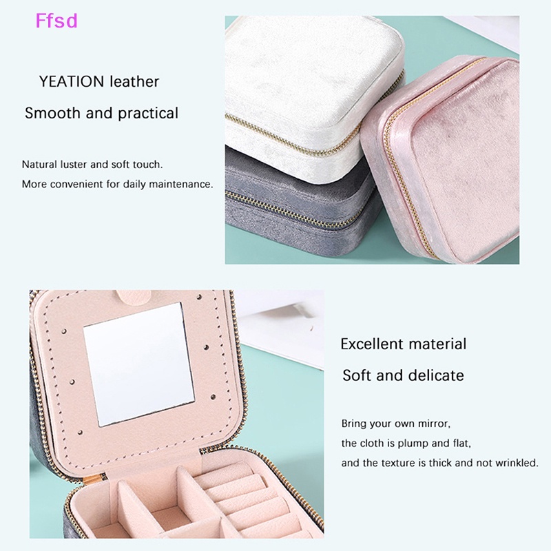 {Ffsd} Hộp Đựng Trang Sức Bằng Vải Nhung Nhỏ Đựng Trang Sức Sắp Xếp Gọn Gàng * Bán Chạy