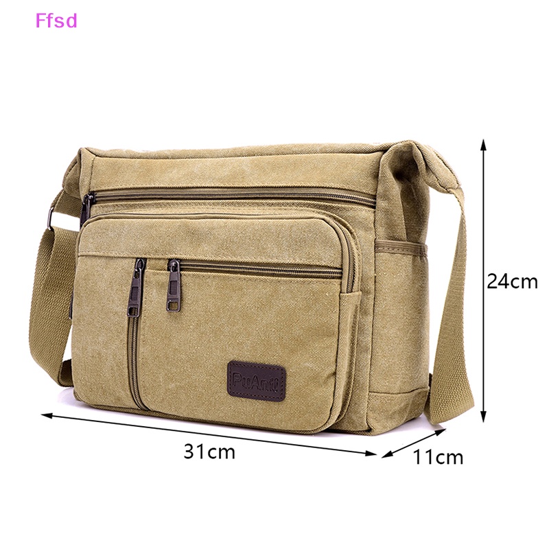 {Ffsd} Túi Đeo Vai / Đeo Chéo Bằng Vải Bạt Đơn Giản Phong Cách Doanh Nhân Cổ Điển Giản Dị Dành Cho Nam *