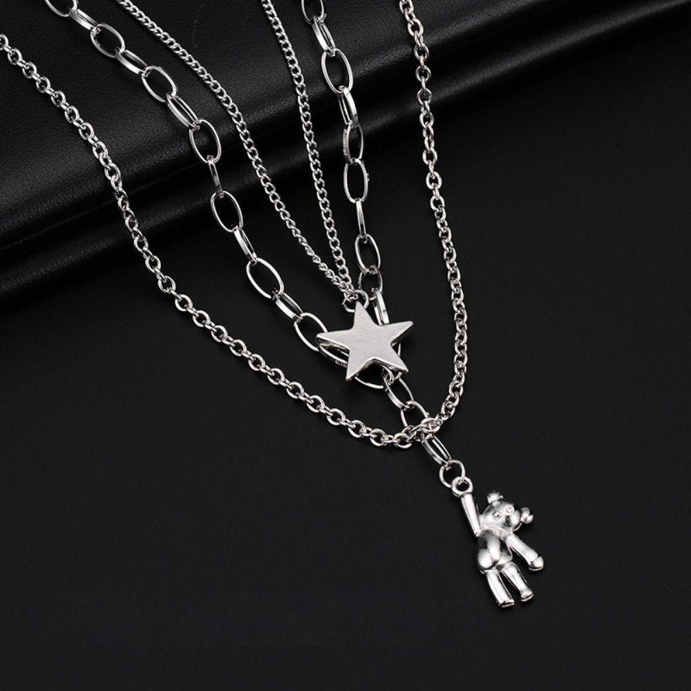 Vòng Cổ Dây Xích Bằng Hợp Kim Hình Thỏ Phong Cách Punk Hàn Quốc Cổ Điển