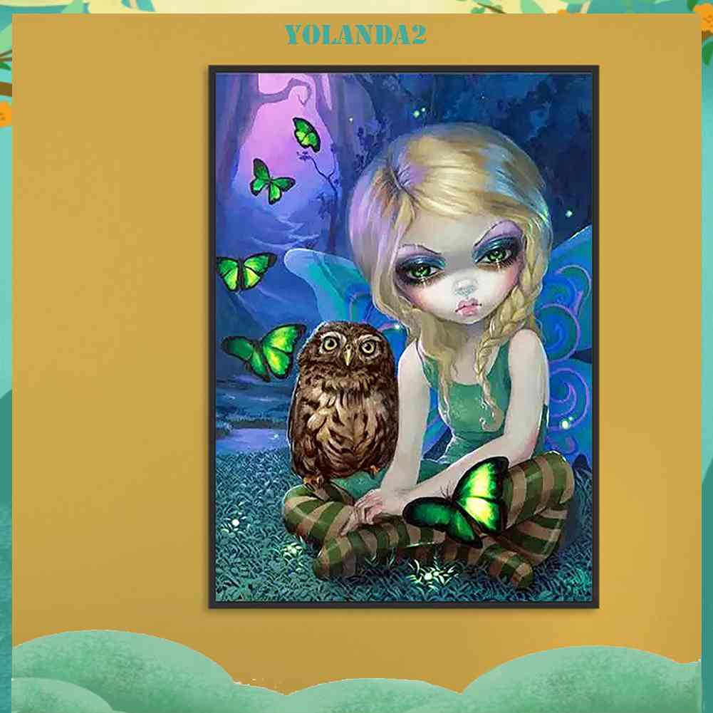 Tranh Đính Đá Kim Cương Toàn Bộ 5D DIY Hình Vẽ Cô Gái Trang Trí Nhà Cửa