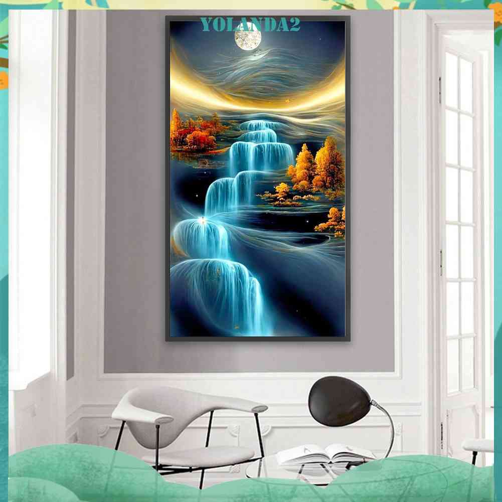 Tranh Đính Đá Kim Cương Toàn Bộ 5D DIY Hình Thác Nước