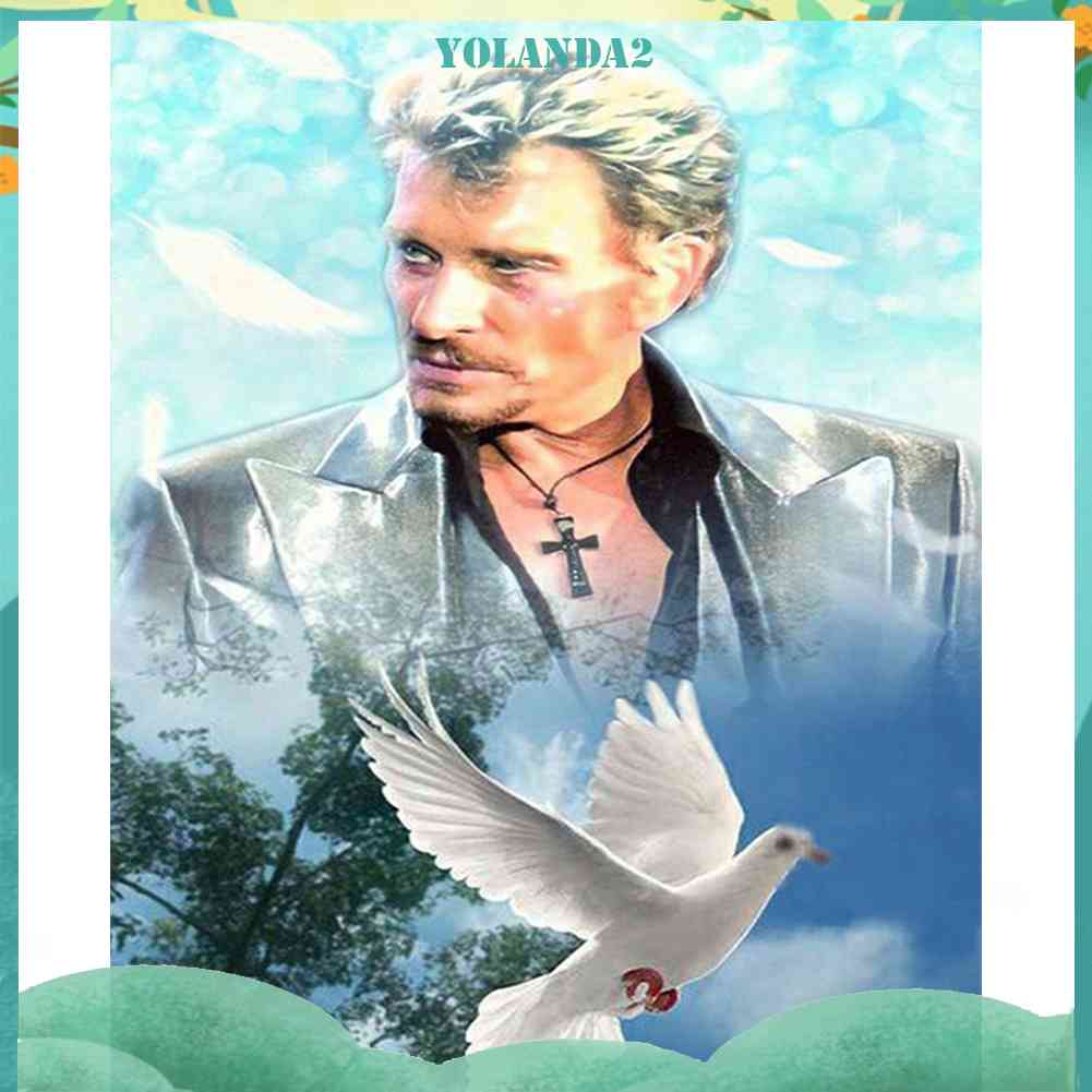 Tranh Đính Đá Kim Cương Toàn Bộ 5D DIY Hình Johnny Halliday