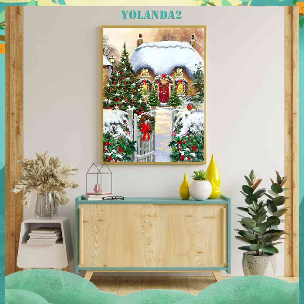 Tranh Đính Đá Kim Cương Toàn Bộ 5D DIY Hình Vẽ Vườn Giáng Sinh