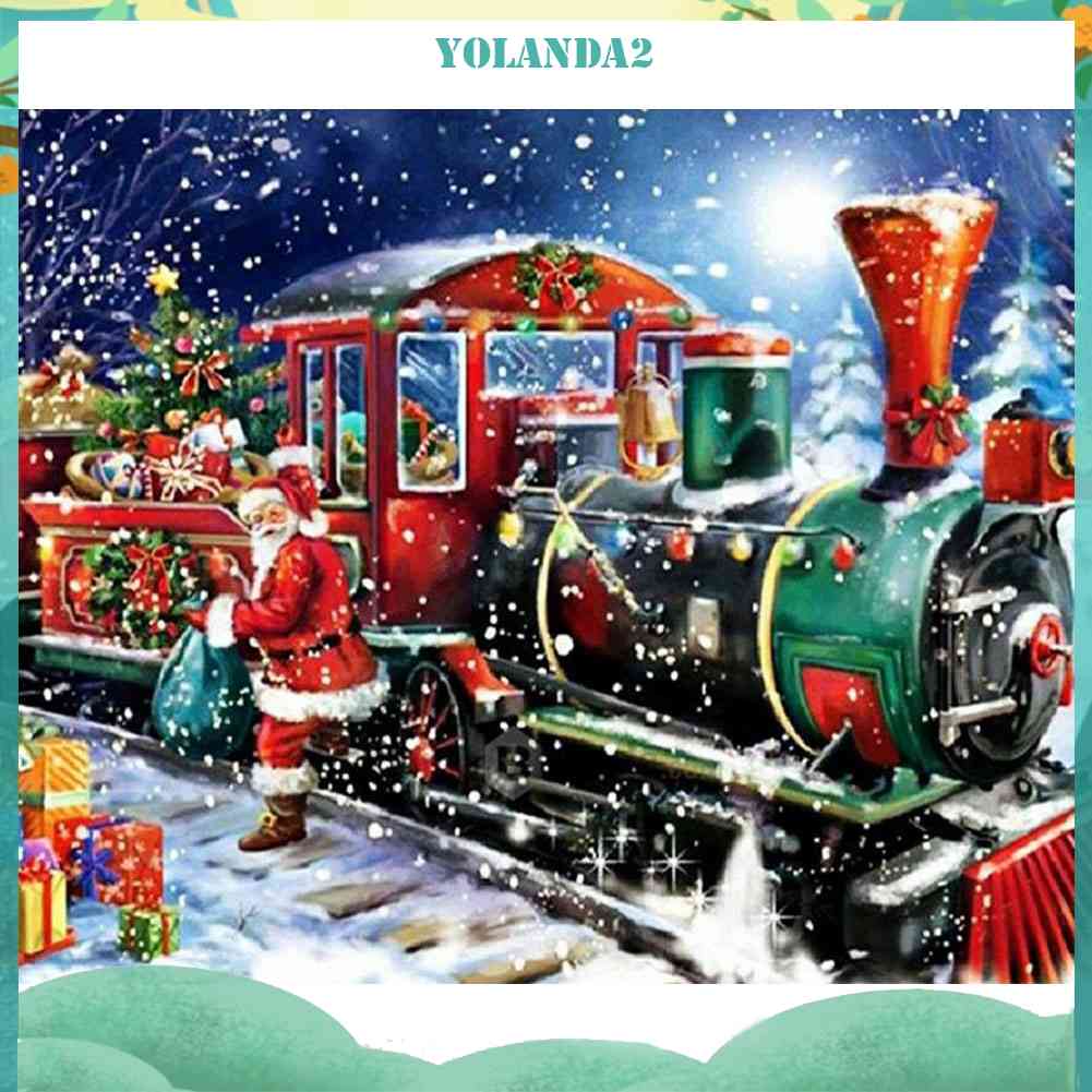 Tranh Đính Đá Kim Cương Toàn Bộ 5D DIY Hình Vẽ Giáng Sinh