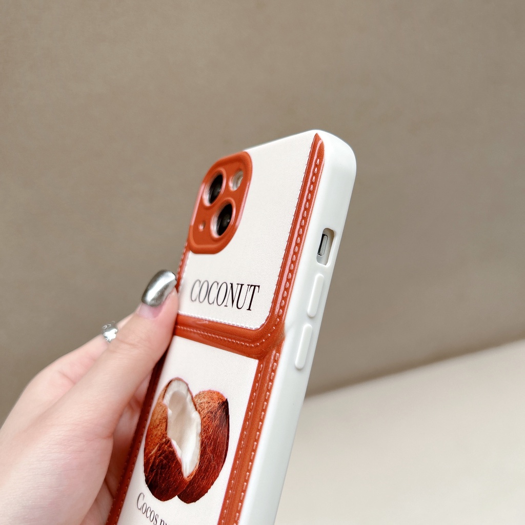 Ốp Điện Thoại TPU Dẻo Họa Tiết Trái Dừa Đơn Giản Chống Rơi Cho iPhone11 12 13 14 Pro Max