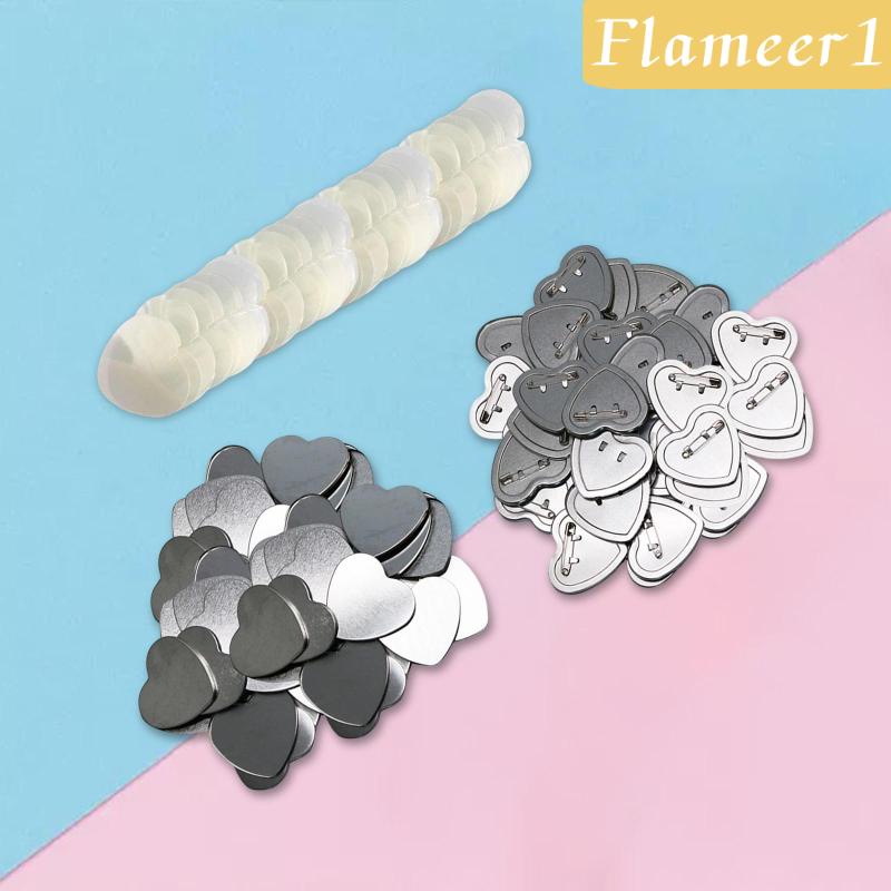 Set 1 / 100 Cung Cấp Nút Trắng Hình Trái Tim Làm Huy Hiệu