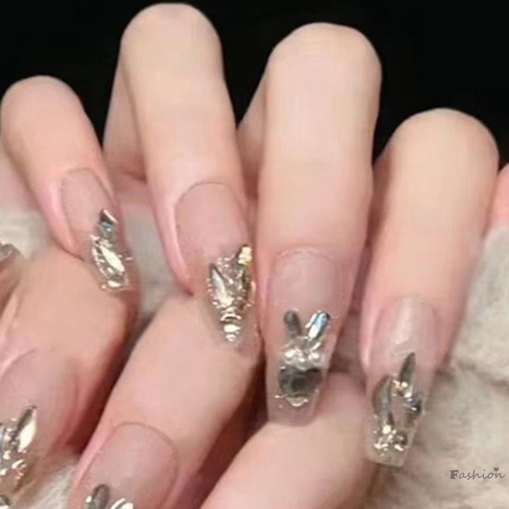 Móng Tay Giả Hình Thỏ Lấp Lánh Ngọt Ngào Và Quyến Rũ Có Thể Tái Sử Dụng