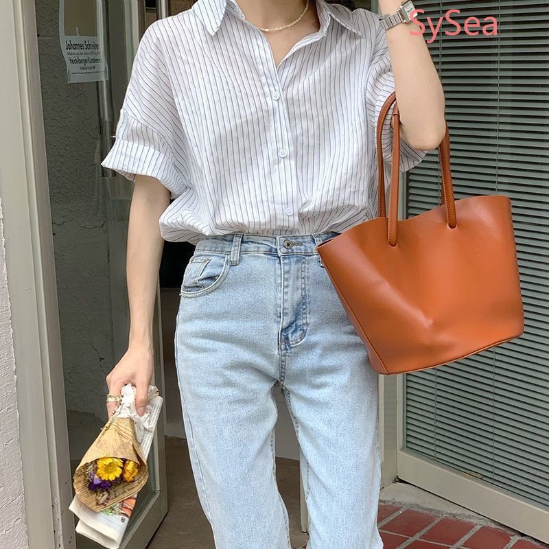 Áo Thun Tay Ngắn Kẻ Sọc Thời Trang Mùa Hè Cho Nữ