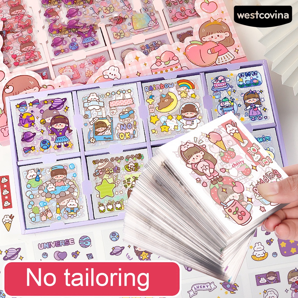 [COD]♪Bộ 200 Miếng Dán Tự Dính Họa Tiết Hoạt Hình Dễ Thương Chống Thấm Nước Trang Trí Sổ Tay / Đồ Dùng
