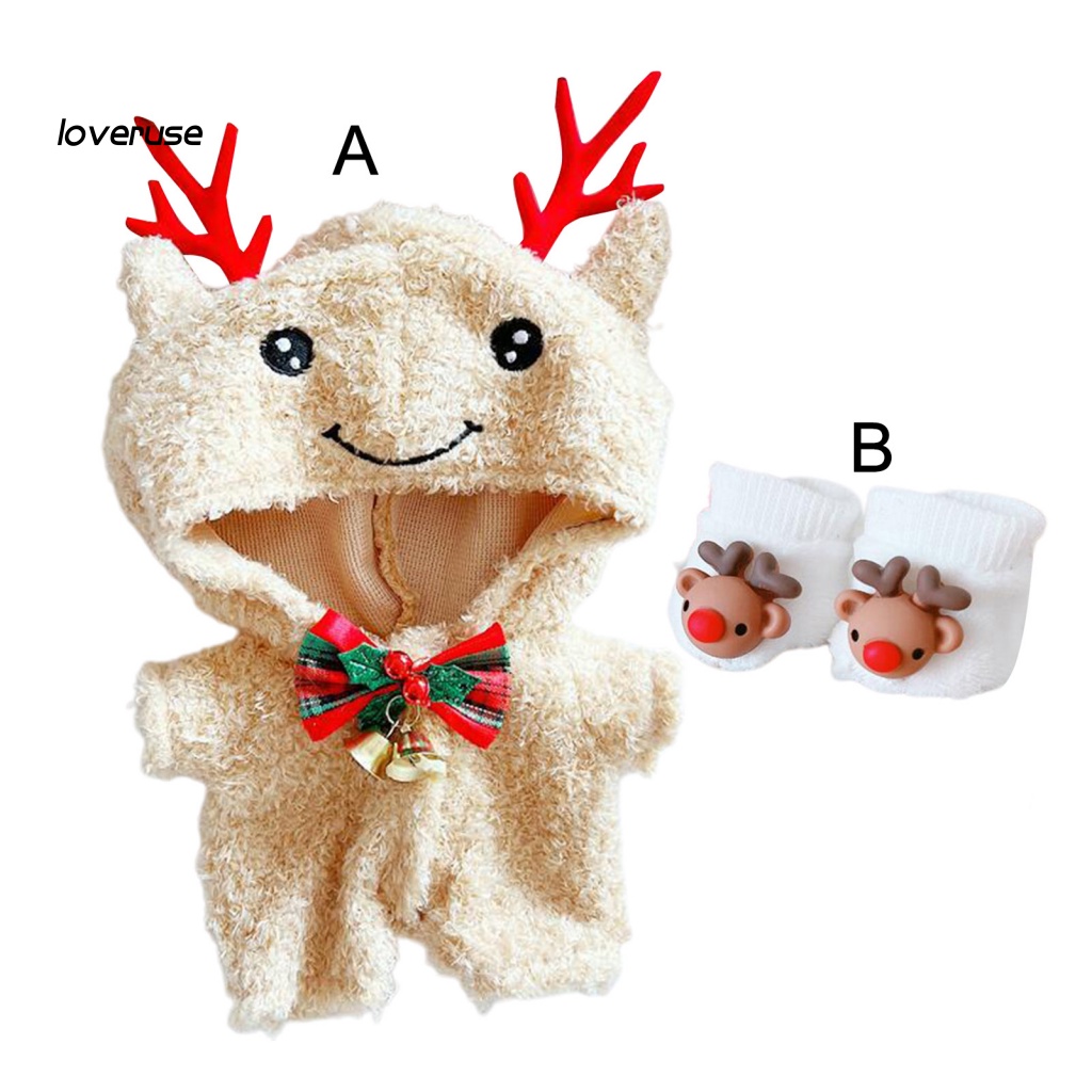 Áo Liền Quần Có Nón Bằng Vải Cotton 20cm Dành Cho Búp Bê 20cm