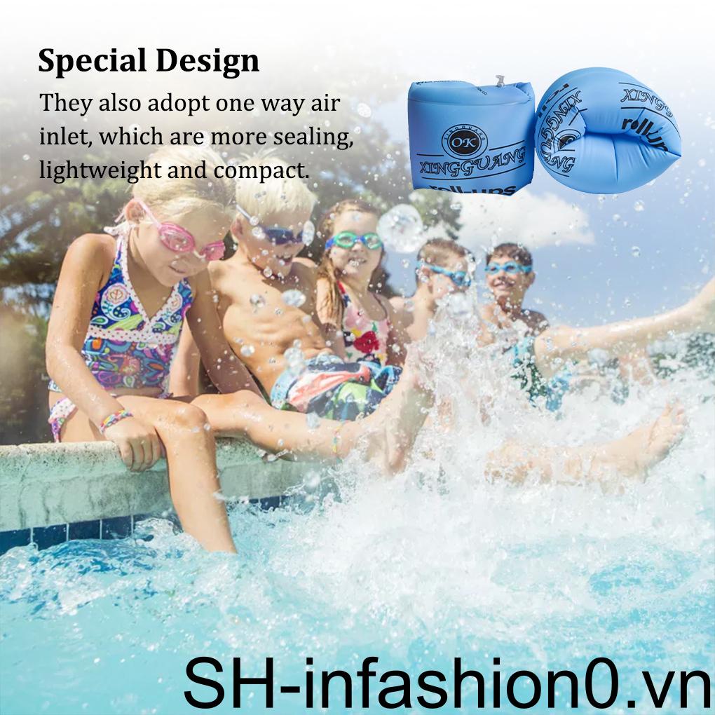 Bộ 2 Dây Đeo Cánh Tay Bơm Hơi Tự Tập Bơi Cho Trẻ Em