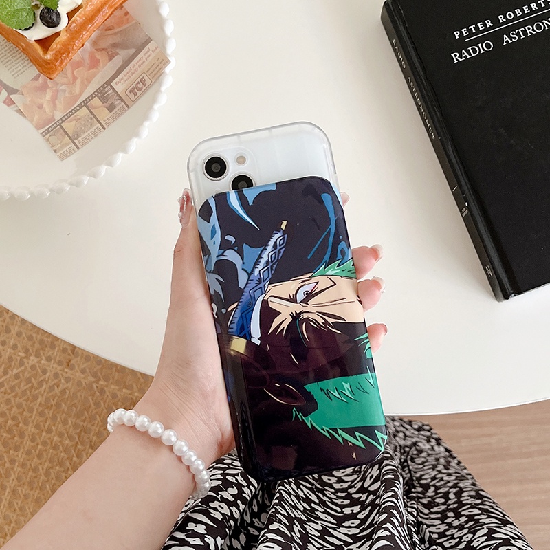 Ốp Điện Thoại in Hình One Piece Tích Hợp Gương Và Trượt Bảo Vệ Cho iPhone 14 Pro Max 13 12 11