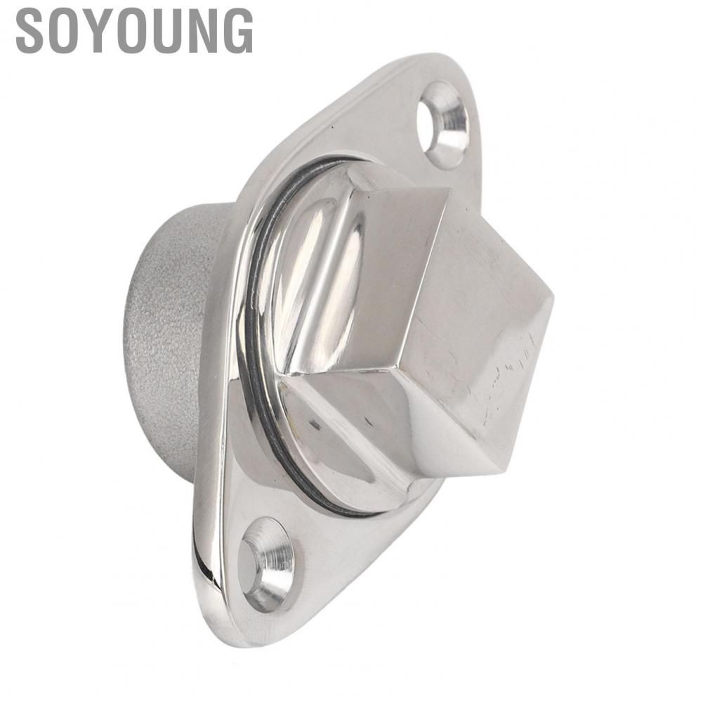 Soyoung Marine Water Plug  Rustproof Stable Connection Silicone Seal 316 Stainless Steel Boat Drain Plug Mirror Polished with O Ring for Kayak Yacht RV
