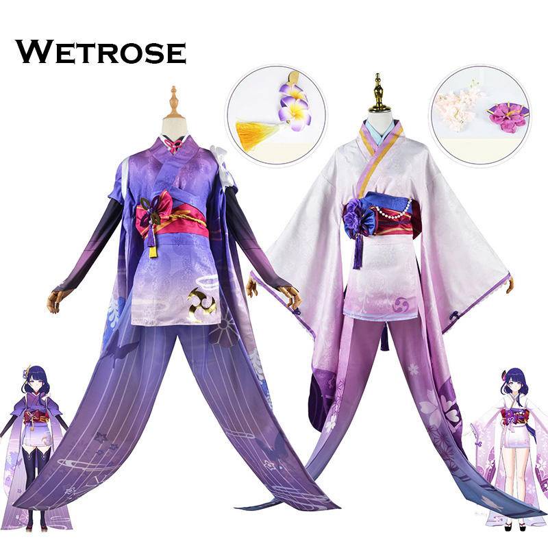 Bộ Đồ Kimono Hóa Trang New Genshin Va Chạm Raiden Shogun Baal EI Kage Shadow Kagemusha Shadow Raiden Shogun