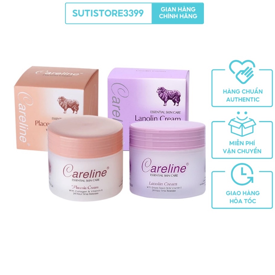 Kem Dưỡng Ẩm Cừu Careline Lanolin Cream 100ml Úc bổ sung Vitamin E cung cấp độ ẩm dưỡng trắng da