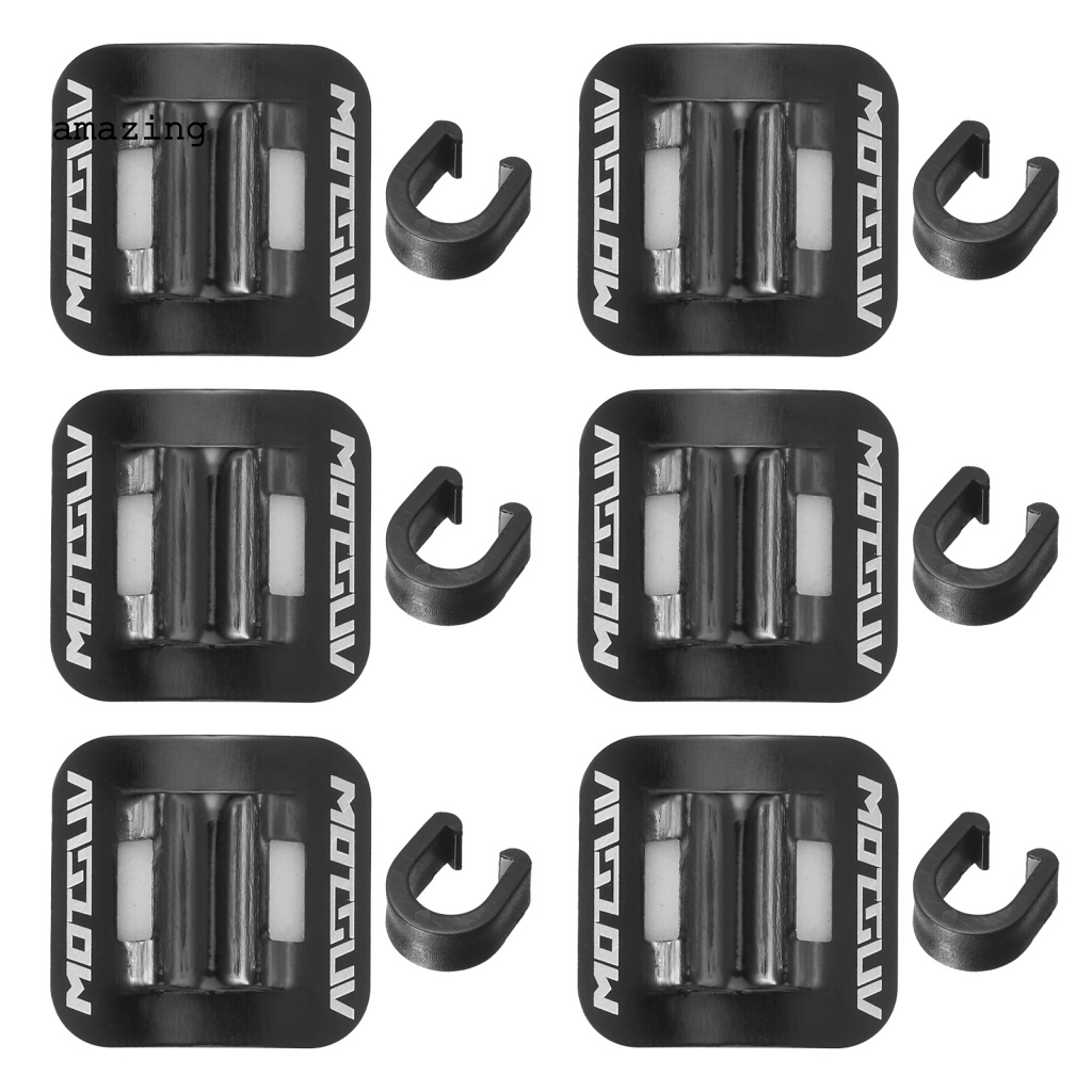 Bộ 6 Kẹp Cố Định Dây Cáp Màu Đen Siêu Bền Tiện Dụng Cho Xe Đạp Leo Núi