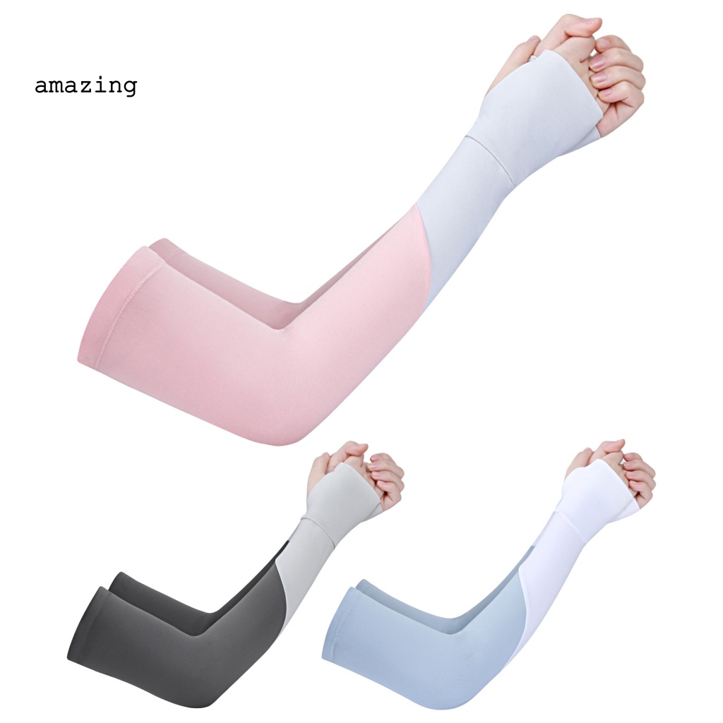 1 Cặp Ống Tay Áo Silicone Chống Trượt Màu Tương Phản Khi Đạp Xe / Câu Cá