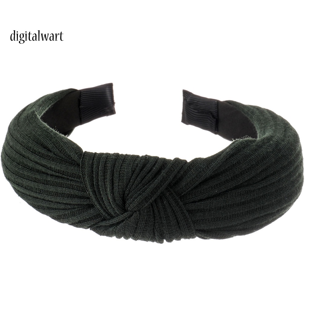 Kỹ Thuật Số| Băng Đô Cài Tóc Dệt Kim Co Giãn Chống Trượt Màu Sắc Đơn Giản Thời Trang Cho Nữ