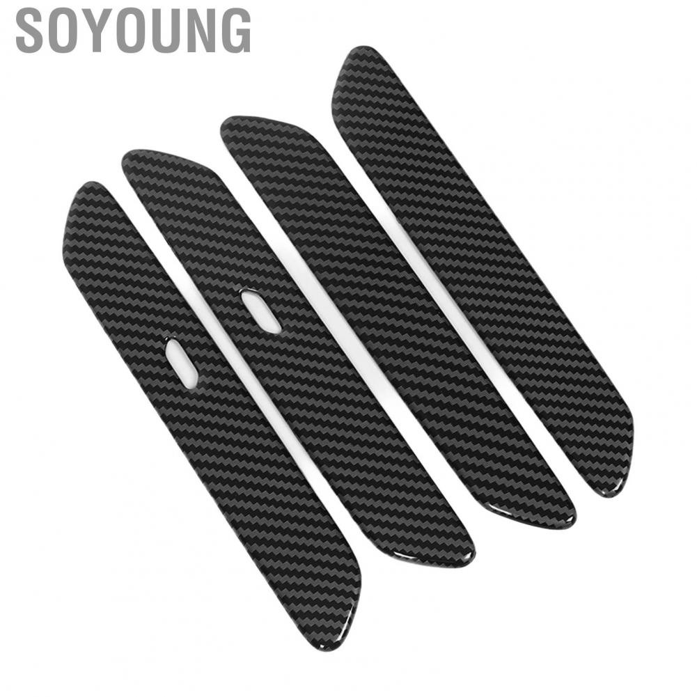 Soyoung Car Door Handle  Lightweight ABS Plastic Side Door Handle Cover Trim Carbon Fiber Style for Automotive