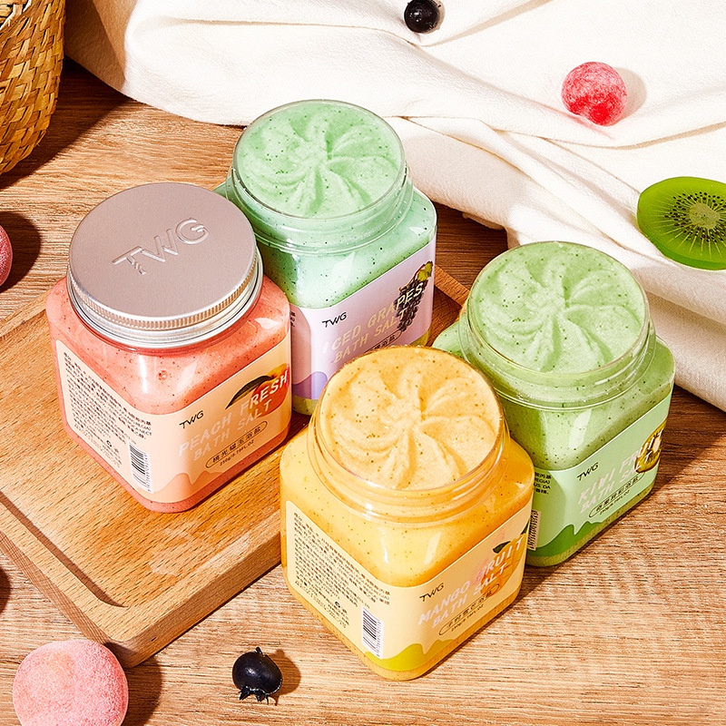 Muối tắm tẩy tế bào,da chết Hương trái cây sạch mịn,sáng da Tẩy da chết đào,giúp da trắng sáng LYF