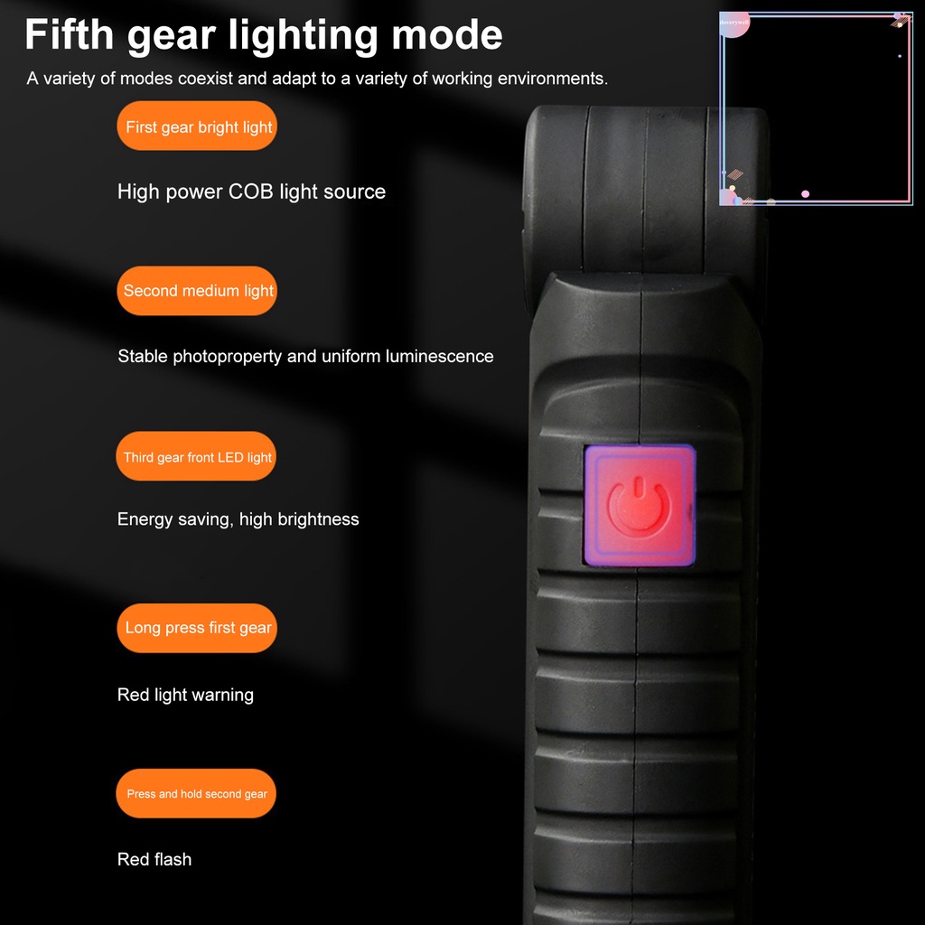 [DDJ] Đèn Pin LED Độ Sáng Cao Đa Chế Độ Chống Thấm Nước Có Thể Điều Chỉnh Thiết Kế Móc Ẩn Cho Trường Hợp Khẩn Cấp /