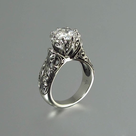 Nhẫn Mạ Vàng Trắng 18K Đính Đá Sang Trọng
