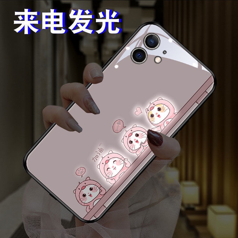 Ốp Điện Thoại Kính Dạ Quang Chống Sốc Bảo Vệ Toàn Diện Cho Apple Iphone 14ProMax 11 12 13ProMax 14 Plus