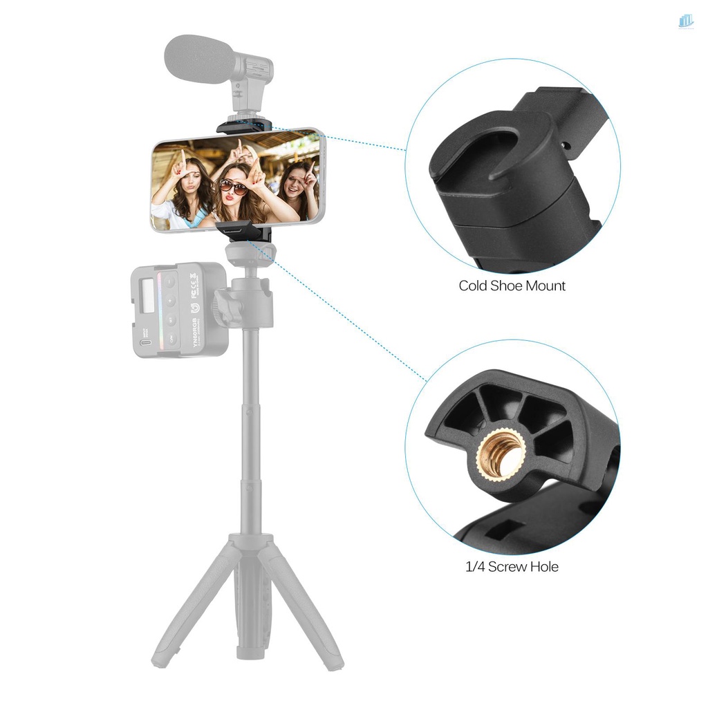 Giá Đỡ Ba Chân Kẹp Điện Thoại Có Thể Điều Chỉnh Xoay Với Lỗ Vít 1 / 4 Inch Thông Dụng