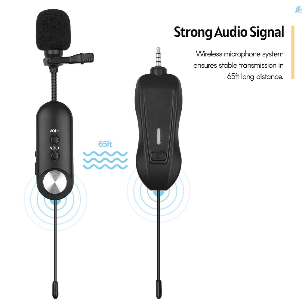 Micro Không Dây smartwatchinone Andoer (2 Bộ Phát Và 1 Bộ Thu 3.5mm) Có Thể Sạc Lại 20M Tương Thích Với Điện Thoại