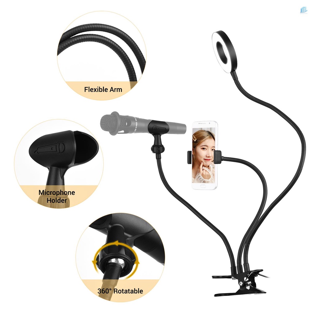 ANDOER Vòng Đèn Led USB Mini 3.5 Inch Dạng Kẹp 3 Chế Độ Sáng Điều Chỉnh Linh Hoạt Với Thiết Kế Cánh Tay Linh Hoạt Cho Live Streaming Video O