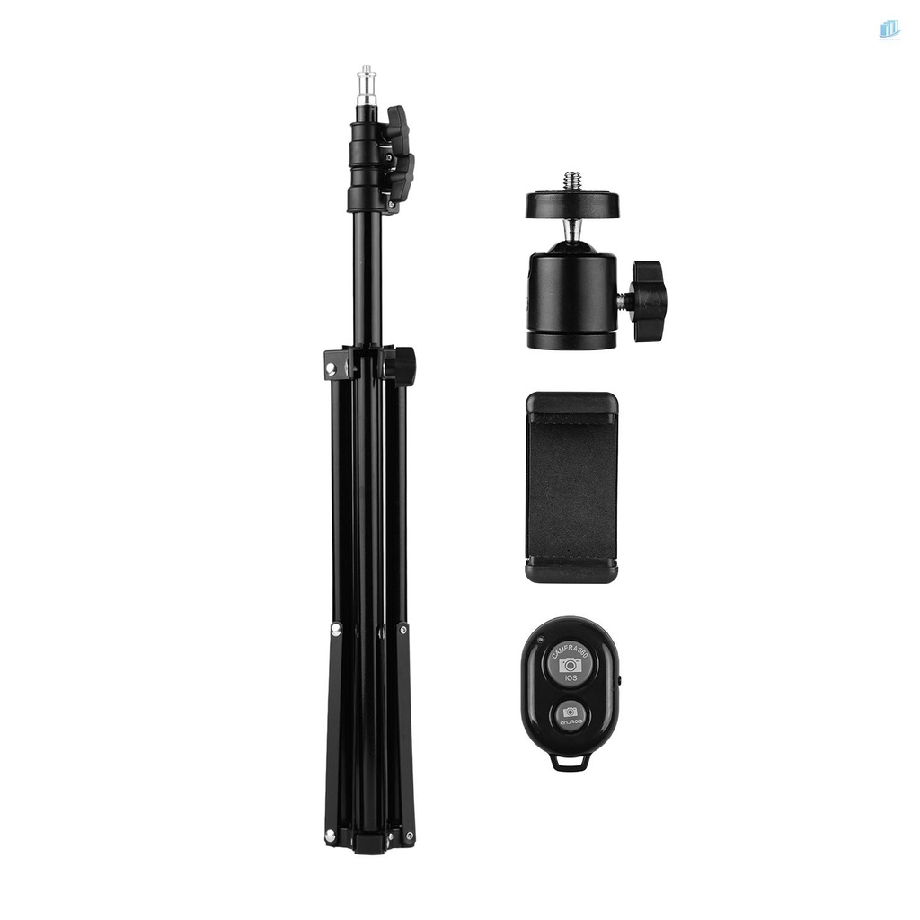 Giá Đỡ Ba Chân Bằng Hợp Kim Nhôm Có Thể Điều Chỉnh Độ Cao 190CM / Đầu Kẹp Điện Thoại / Đèn Flash Hỗ Trợ Chụp Ảnh