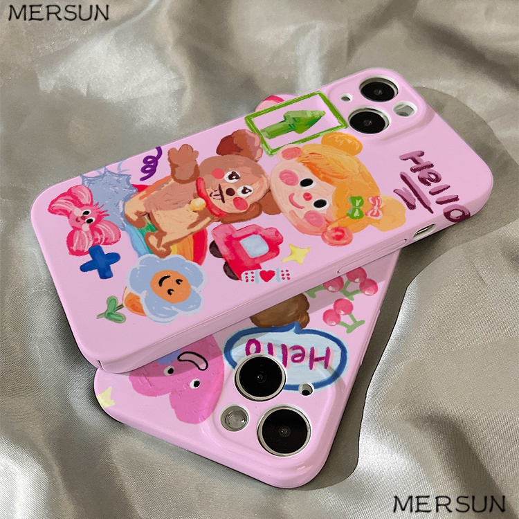 Ốp Điện Thoại Cứng Họa Tiết Hoạt Hình Chú Gấu Dễ Thương Cho iphone14promax12p 1V9K 1311