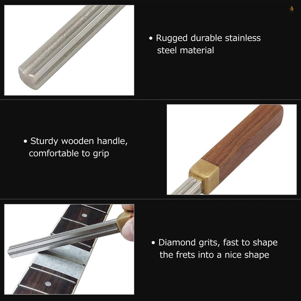Dụng Cụ Dũa Phím Đàn Guitar 4 Cạnh Rộng Vừa Kèm 2 Tấm Bảo Vệ