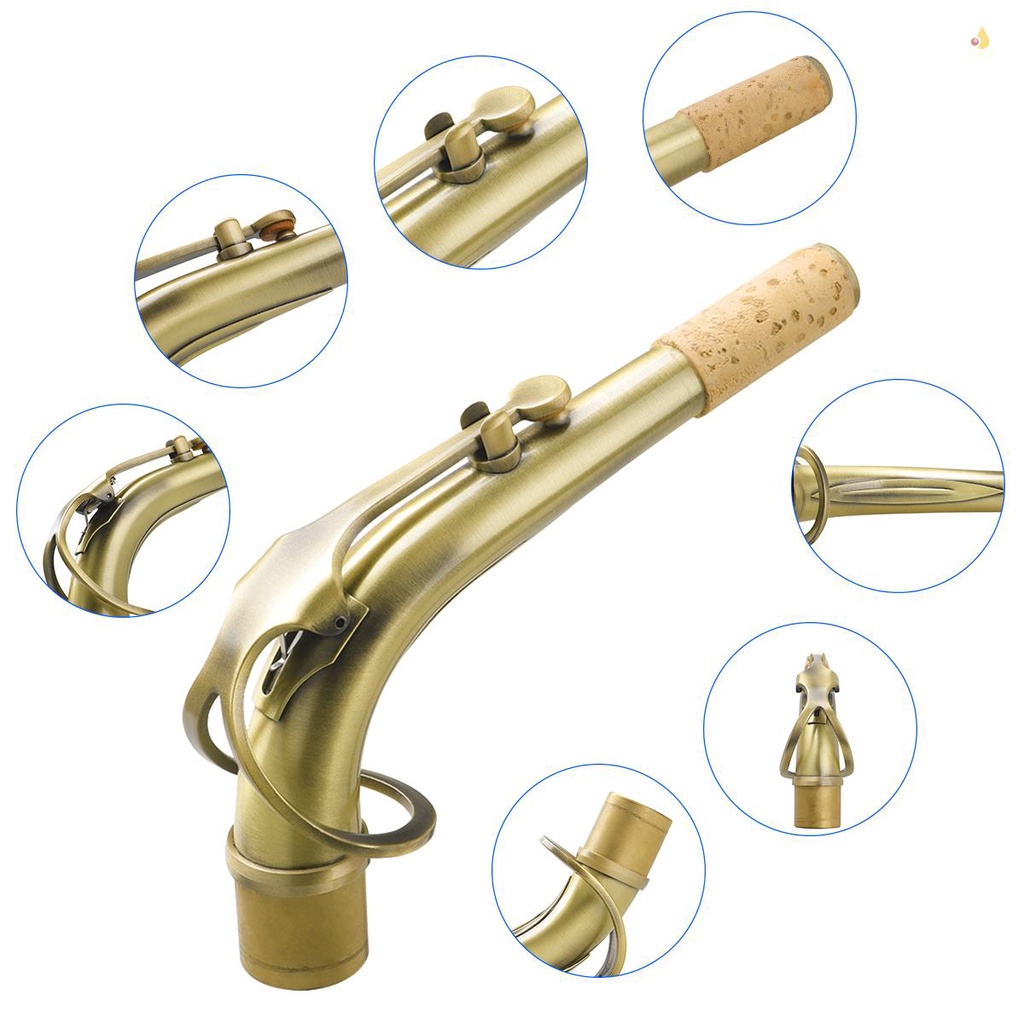 Kèn Saxophone B65 Alto Bằng Đồng Thau Cổ Bẻ Cong E-Belat Alto Sax Vòi Phun 24.5mm Cách Nhiệt Thay Thế Chuyên Nghiệp