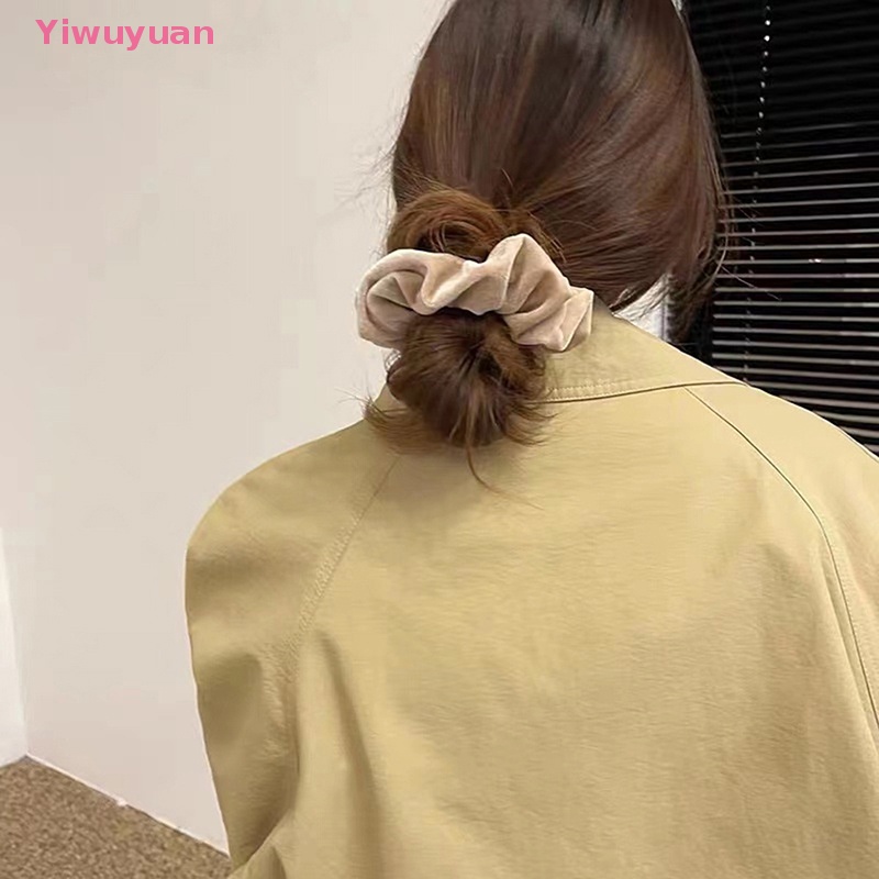 Dây Cột Tóc Cao Su Co Giãn Bọc Nhung Mềm Mại Thời Trang Cổ Điển Cho Nữ