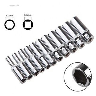1pcs 4-14mm deep socket-adapter 1/4inch hex-socket wrench-heads-ratchet-tool