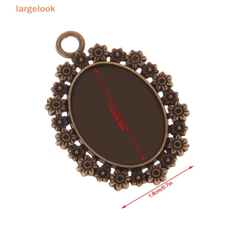 Set 10 Đế Đỡ Mặt Dây Chuyền Hình Oval 18 * 25MM Phong Cách Cổ Điển