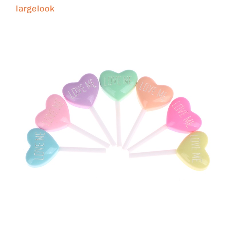 Set 10 Mô Phỏng Kẹo Mút Trái Tim Bằng Resin Cabochon Giả DIY Cho Điện Thoại