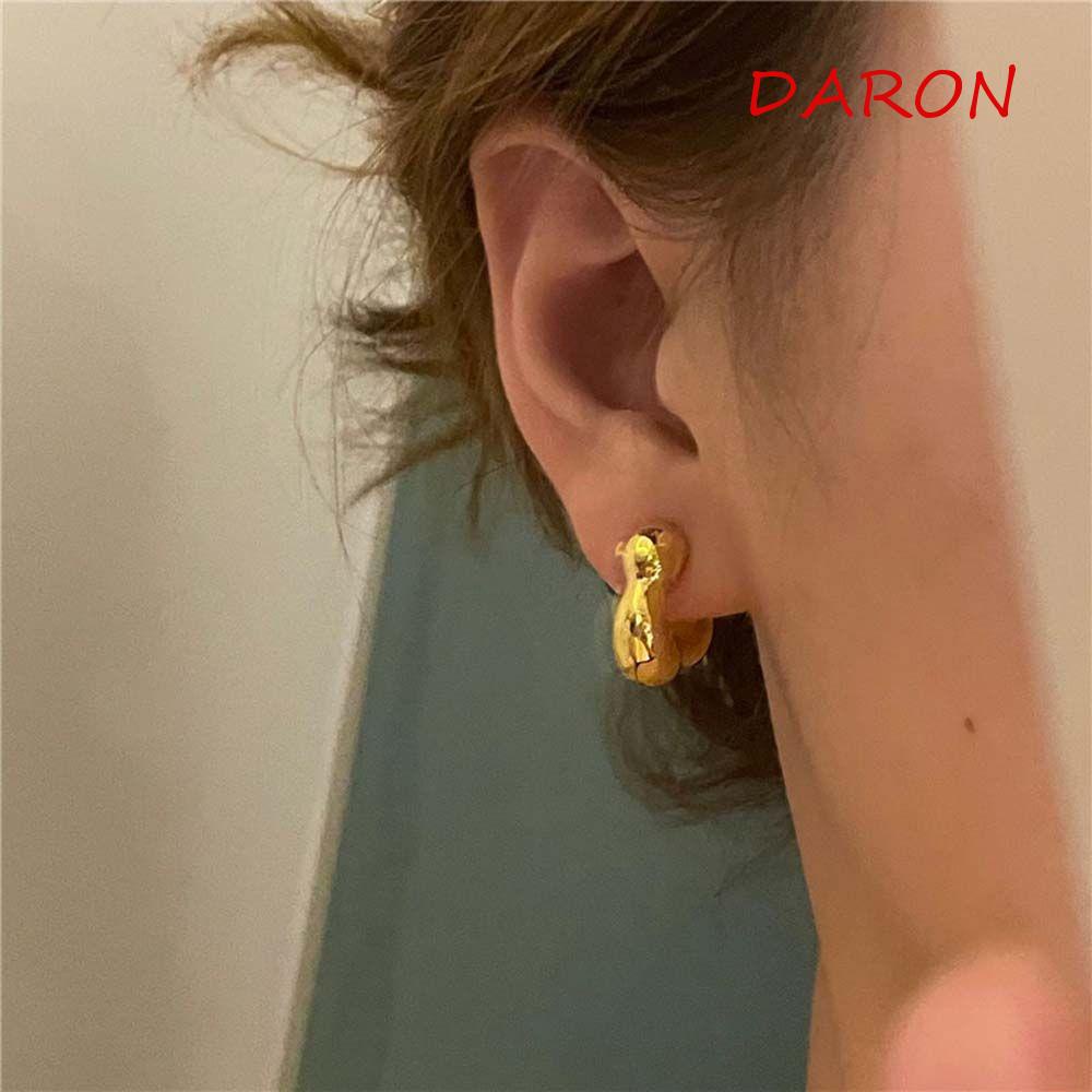 Bông Tai Hình Tròn Lãng Mạn Phong Cách Pháp|Hoa Tai Hình Chữ C Nhiều Màu Sắc Thời Trang