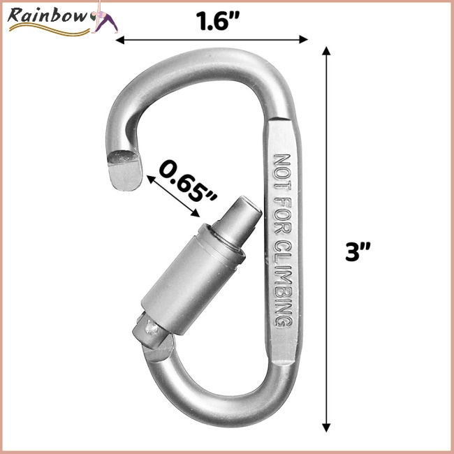 Set 6 Móc Khóa Chữ D 8cm Bằng Hợp Kim Nhôm Đa Dụng Chất Lượng Cao