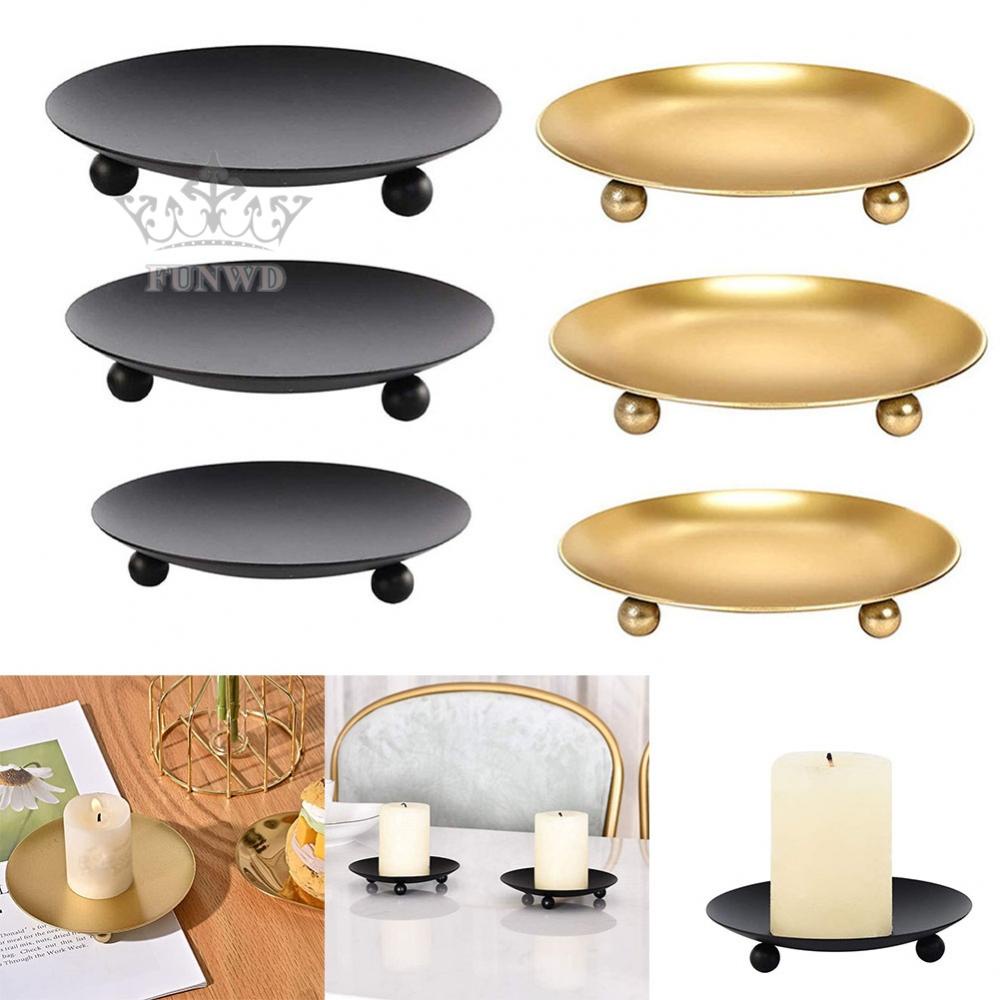 Đĩa Sắt Đựng Nến Thơm Trang Trí Tiệc Cưới / Giáng Sinh / Spa Mới