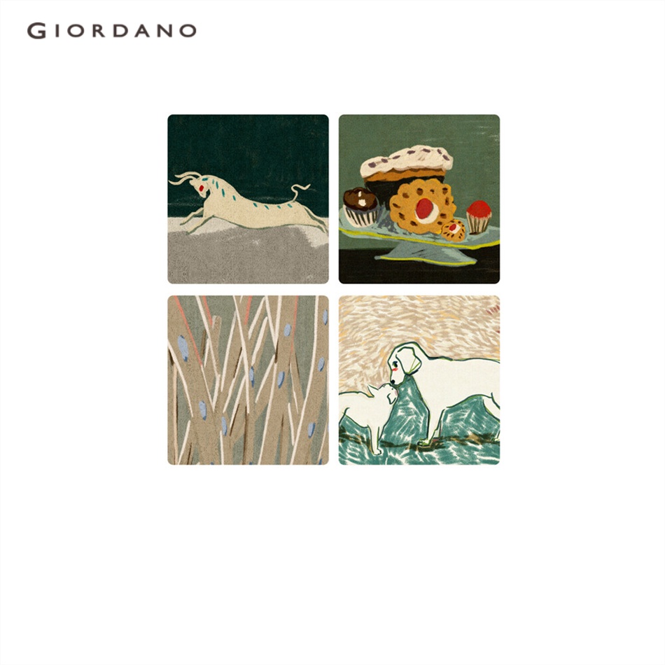 Áo thun GIORDANO 91092252 cotton tay ngắn cổ tròn in họa tiết dành cho nam